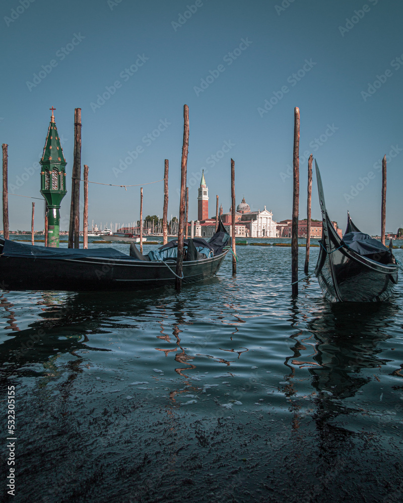 Boats anchored at Venice