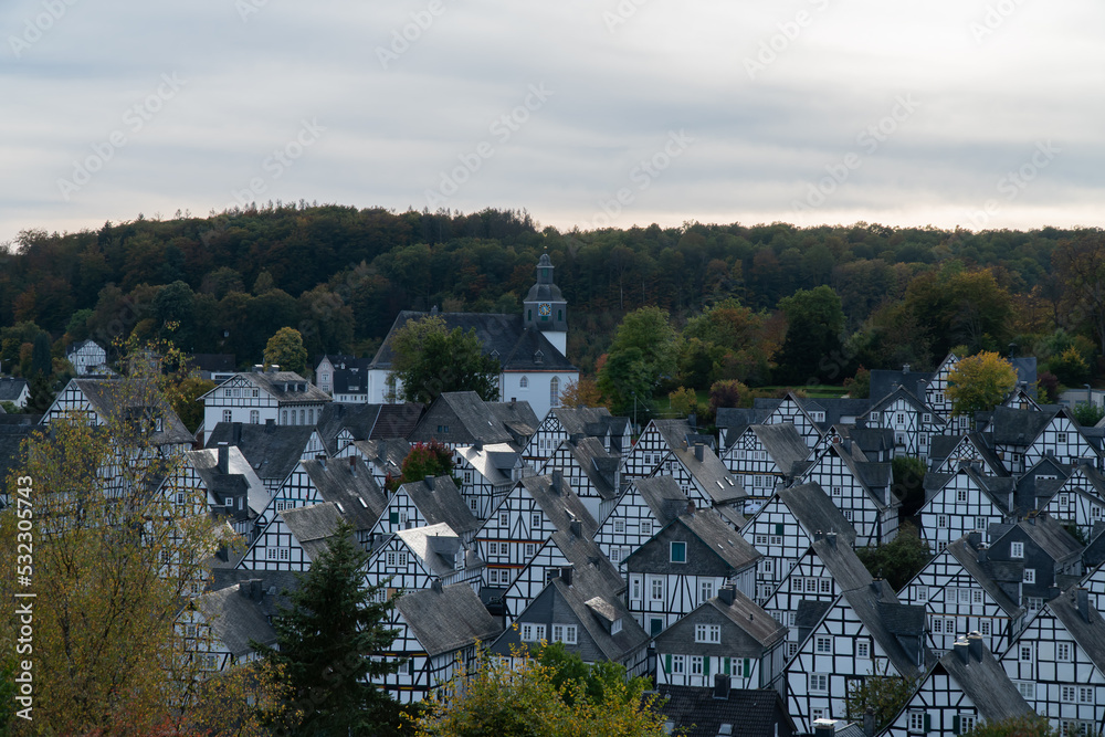 Old German Town with half-timbered houses