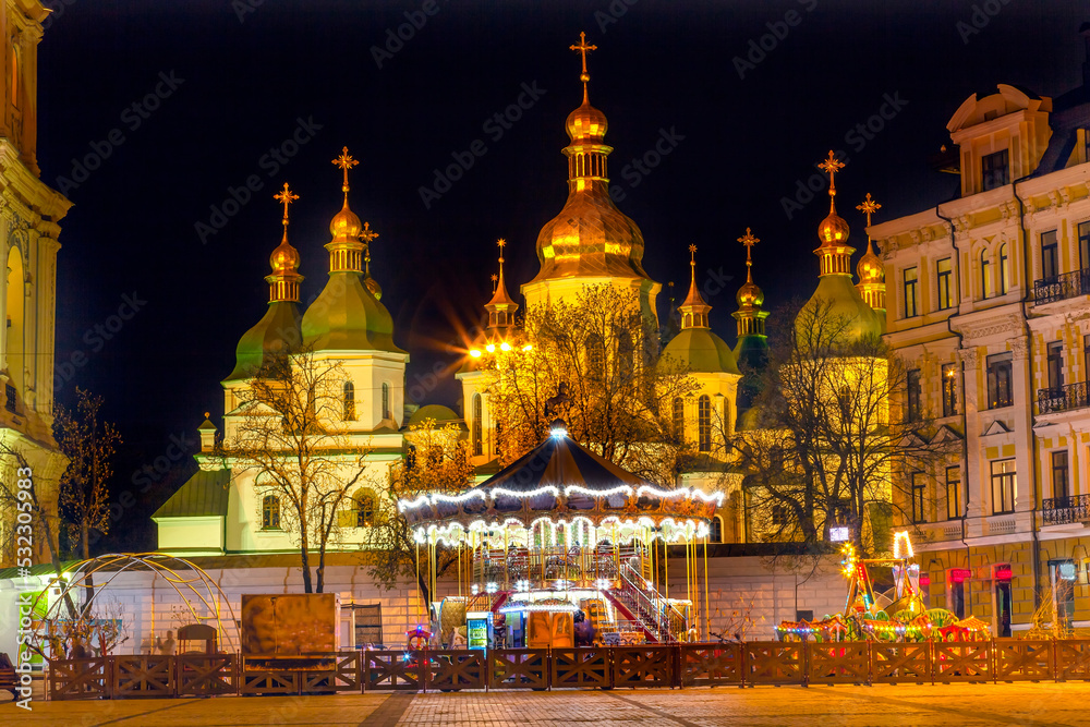 St. Sophia's Cathedral, Kiev, Ukraine. Saint Sophia is oldest cathedral in Kiev. Saint Sofia was built by King Yaroslav the Wise in 1037.