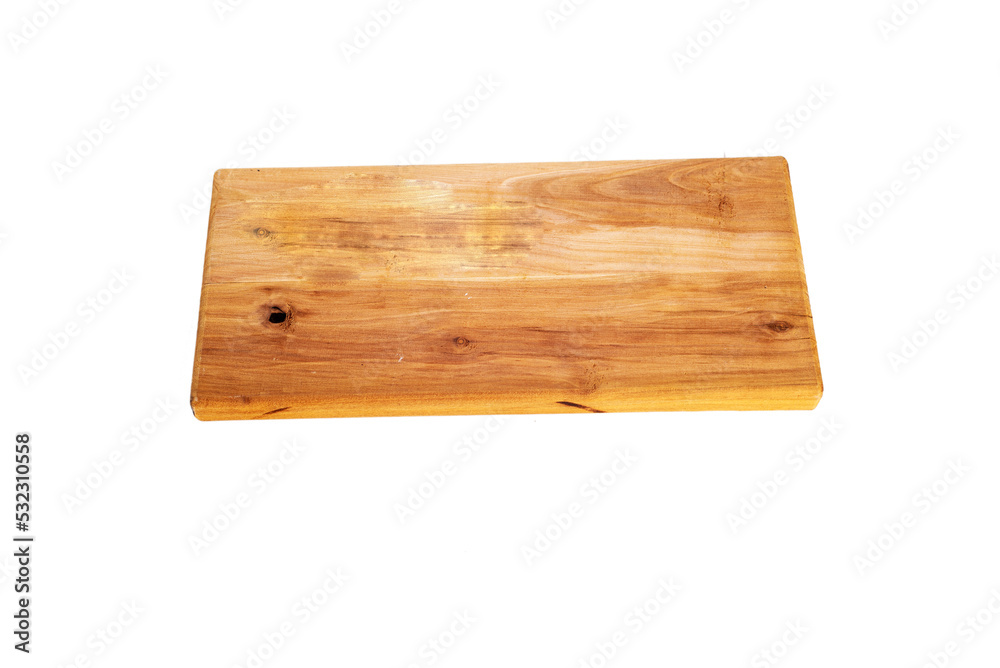 new rectangular wooden  board,  isolated on white