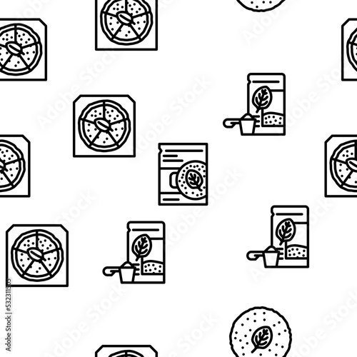 spinach leaf salad green food vector seamless pattern thin line illustration