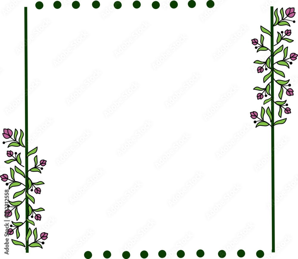 Obraz premium organic border frame illustration