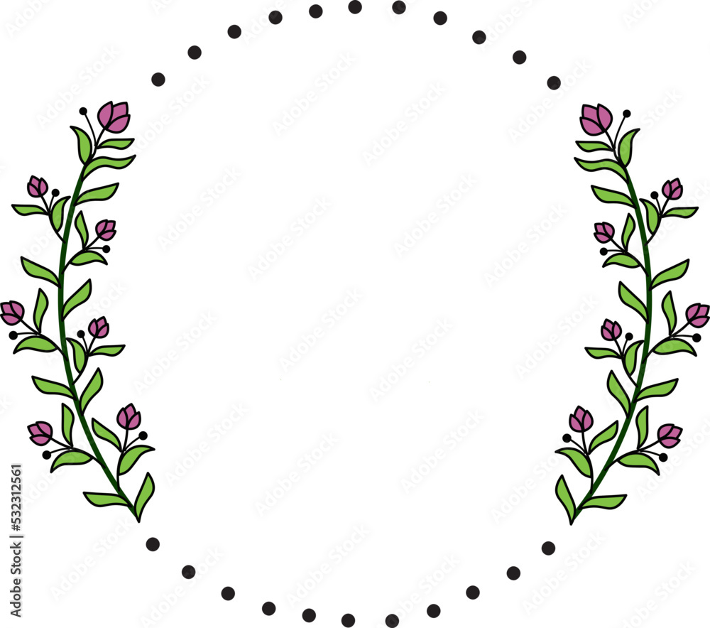 Obraz premium organic border frame illustration