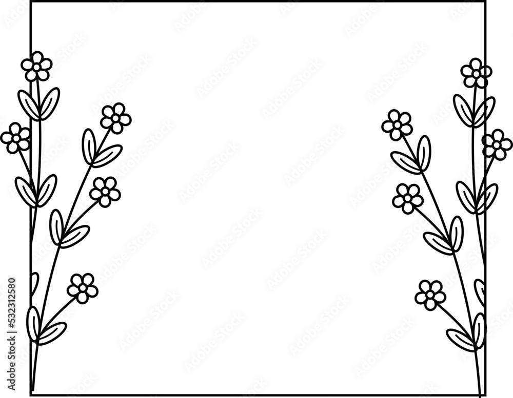 organic border frame illustration