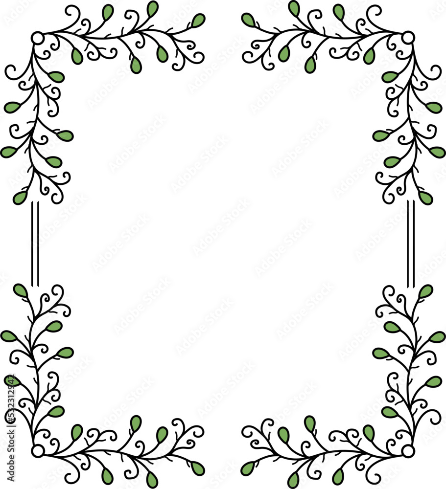 organic border frame illustration