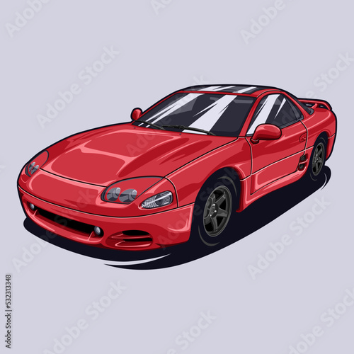 Perspective view car vector illustration for conceptual design