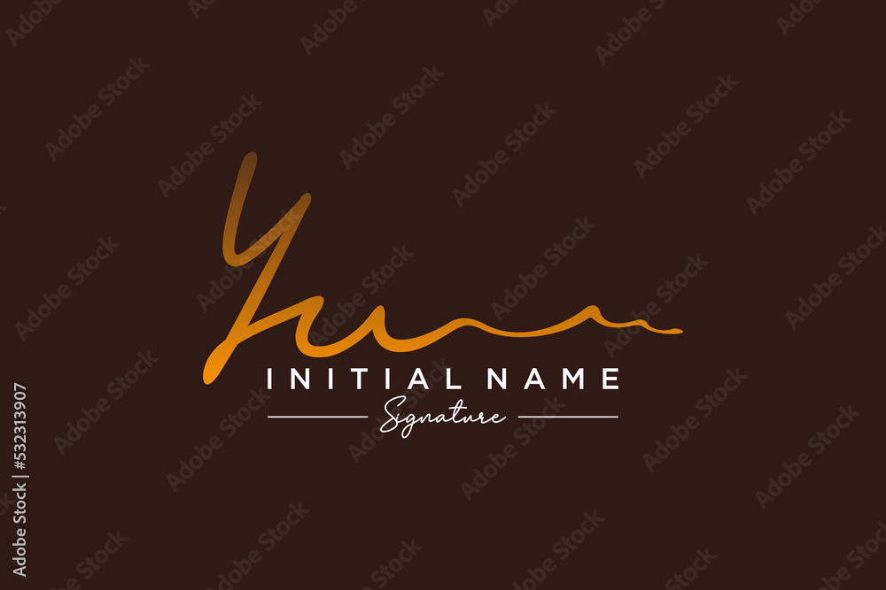 Initial YU signature logo template vector. Hand drawn Calligraphy lettering Vector illustration. Initial YU signature logo template vector. Hand drawn Calligraphy lettering Vector illustration.