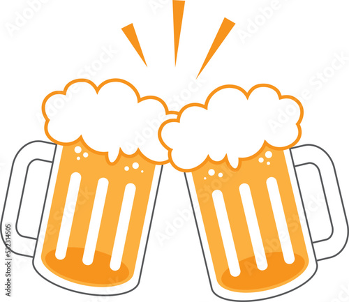 Toast with beer mugs icon vector image.