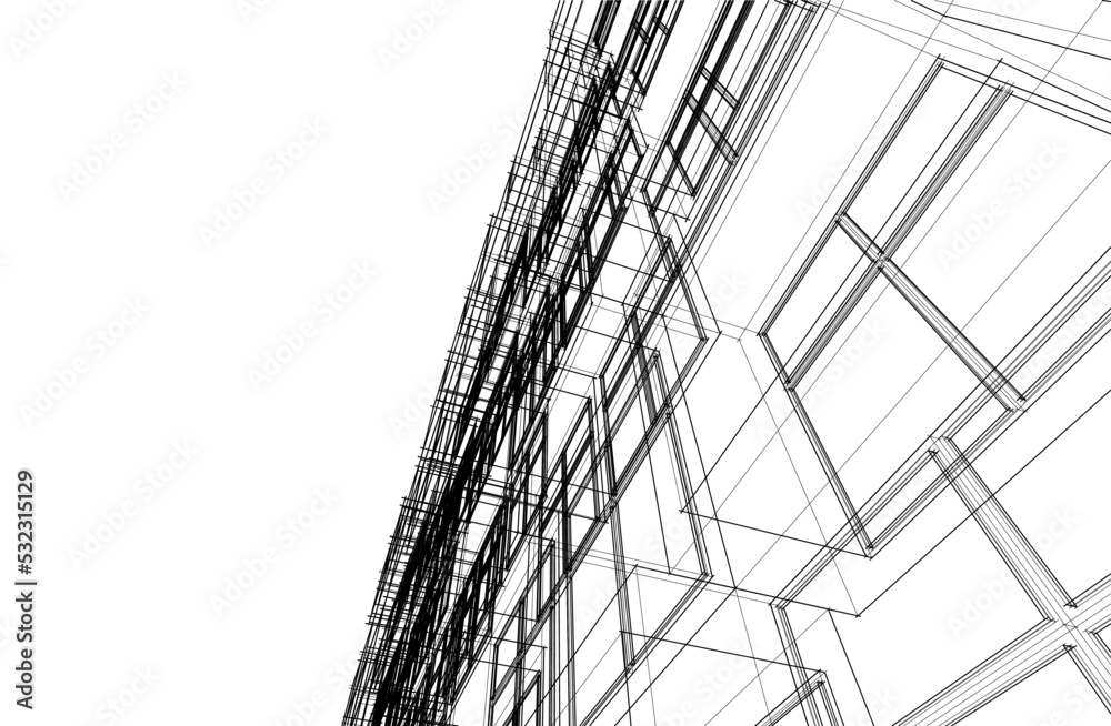 Abstract architecture vector 3d illustration Abstract architecture vector 3d illustration