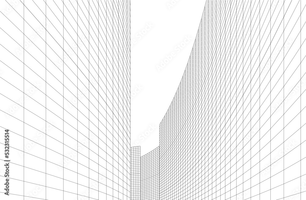 Fototapeta premium Modern architecture vector 3d illustration