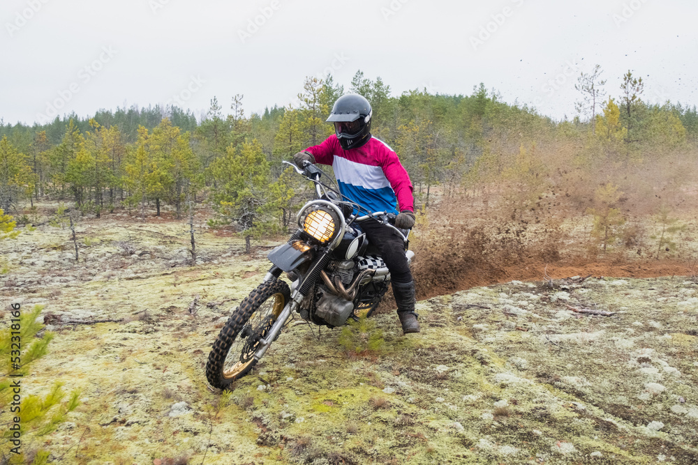 Man in a beautiful outfit rides through the forest Man in a beautiful outfit rides through the forest