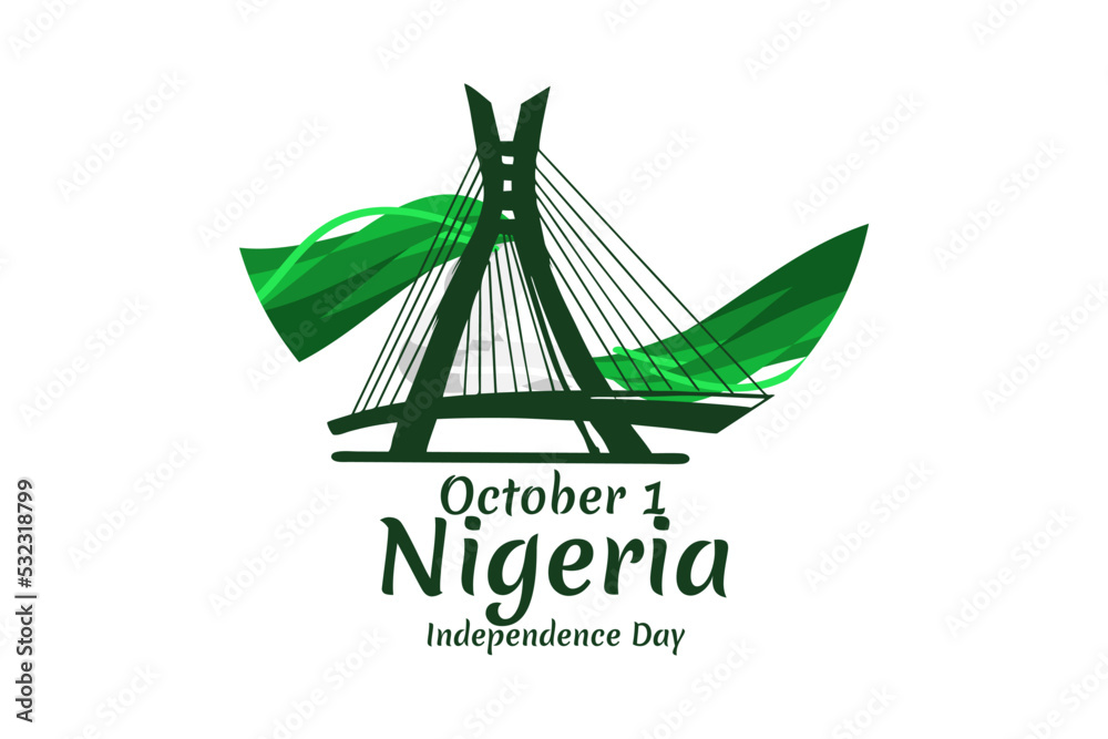 October 1, Nigeria Independence Day vector illustration. Suitable for greeting card, poster and banner.