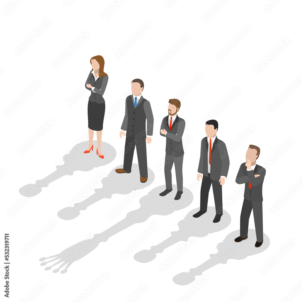 Team leader isometric flat conceptual illustration. Team leader isometric flat conceptual illustration.