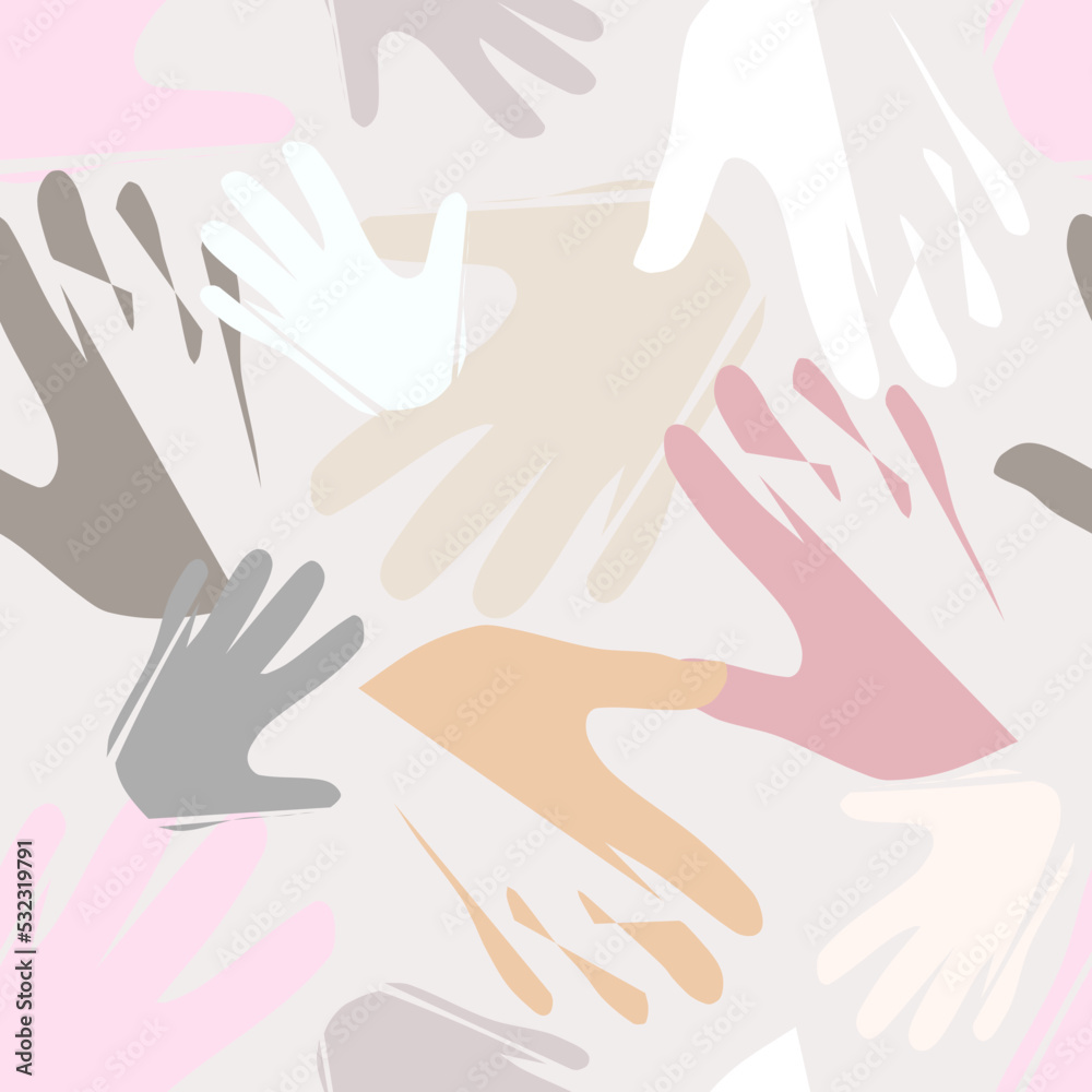 Seamless pattern with hands Seamless pattern with hands
