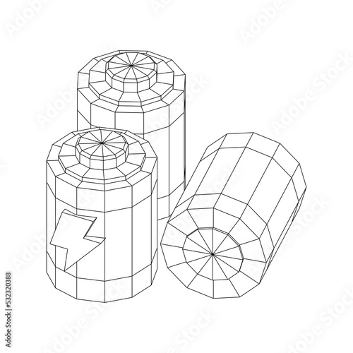 Alkaline cylinder battery with bolt icon