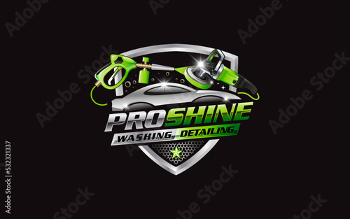 Illustration vector graphic of auto shine wash and detailing service logo design template