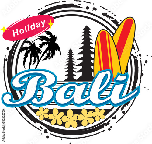 Holiday in Bali island ,vector illustration
