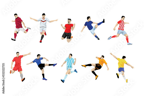 Football Player Man Illustration World Cup 2022 