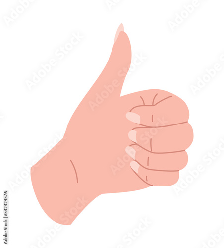 Hand pose icon. Sticker for social networks. Emotions, gestures, mood. Ways of communication and interaction between people, sign language. Approval and consent. Cartoon flat vector illustration