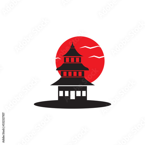 pagoda temple icon logo vector design