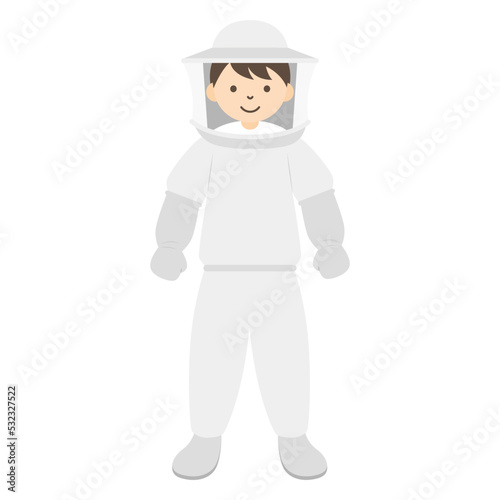 養蜂家の防護服のイラスト photo