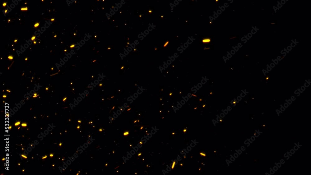 Abstract seamless loop fire particles ash sparks rising up for overlay your project.Isolated with alpha channel quicktime prores 444 for project screen overlay. 4K 3D chaotic motion of fiery orange gl Abstract seamless loop fire particles ash sparks rising up for overlay your project.Isolated with alpha channel quicktime prores 444 for project screen overlay. 4K 3D chaotic motion of fiery orange gl