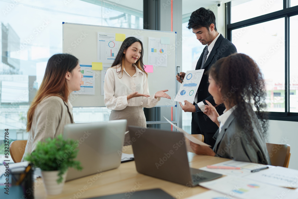 Group of Businesswoman and Accountant checking data document for investigation of corruption account. Anti Bribery concept Group of Businesswoman and Accountant checking data document for investigation of corruption account. Anti Bribery concept