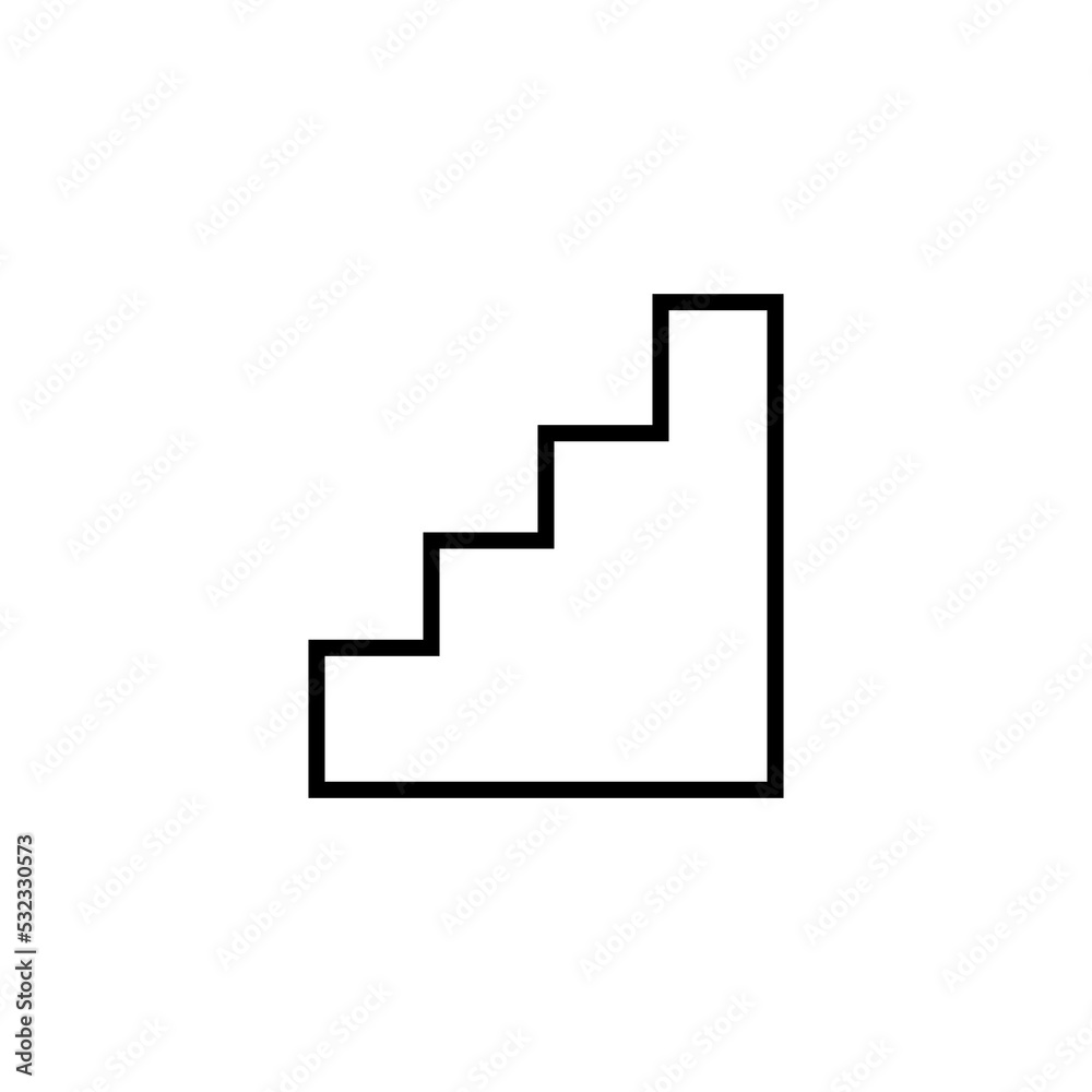 Graphic flat stairs icon for your design and website Graphic flat stairs icon for your design and website