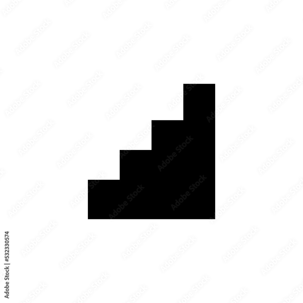 Graphic flat stairs icon for your design and website Graphic flat stairs icon for your design and website