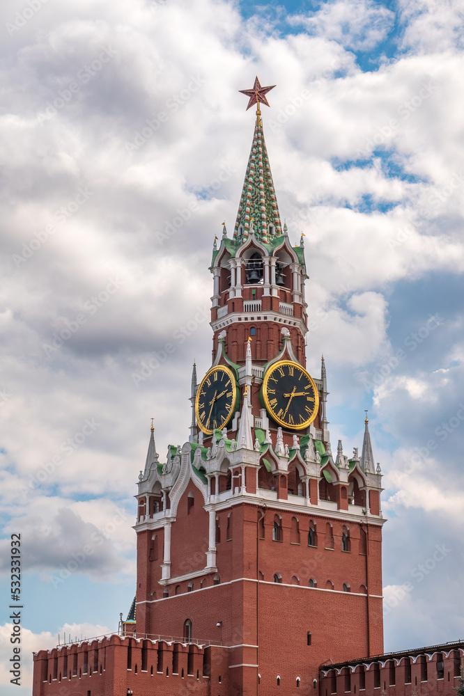 Spasskaya Tower of Moscow Kremlin on Red Square, Russia Spasskaya Tower of Moscow Kremlin on Red Square, Russia