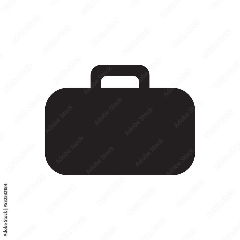 Graphic flat suitcase icon for your design and website Graphic flat suitcase icon for your design and website