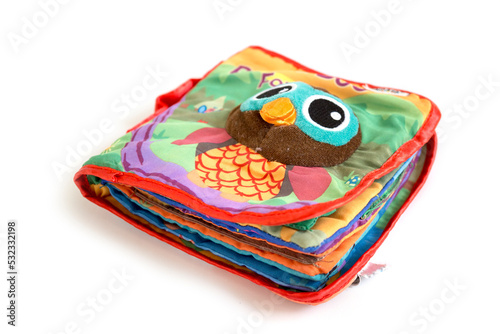 an educational book for toddlers made from safe fabrics for babies. photo