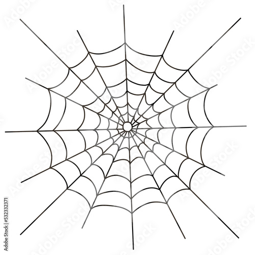 Spider web silhouette. Illustration isolated on a white background.