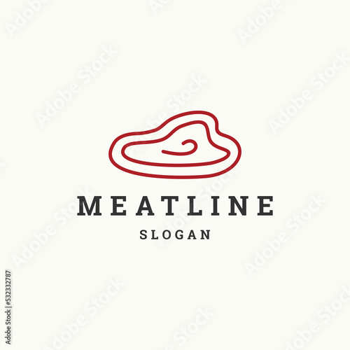 Meat logo icon flat design template 