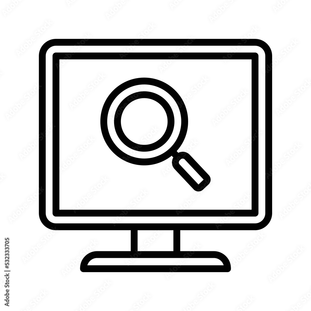 Search black outline icon vector Search black outline icon vector