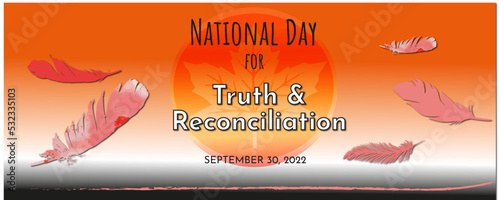 National Day for Truth & Reconciliation  Canada vector banner editable.  Every Child Matters