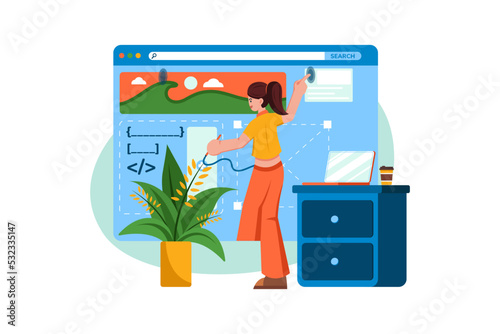 Web Designer Illustration concept on white background