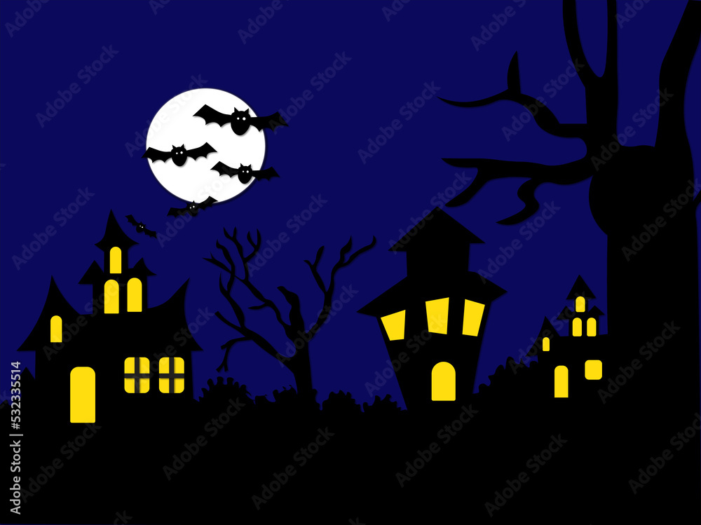 halloween background with house