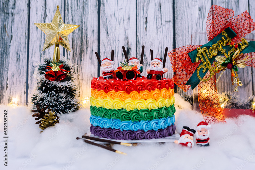 Fototapeta premium christmas decoration in the snow