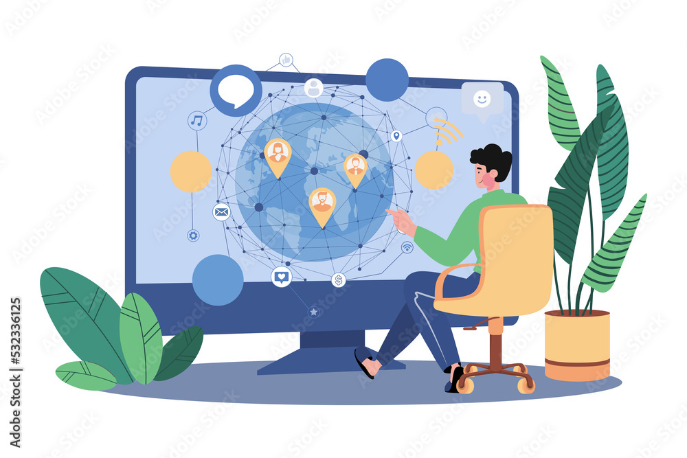 Social Network Developer Working On A Computer
