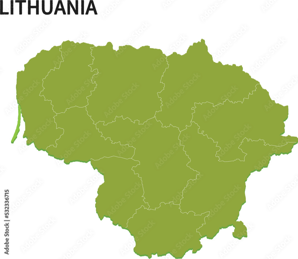 リトアニア/LITHUANIAの地域区分イラスト
