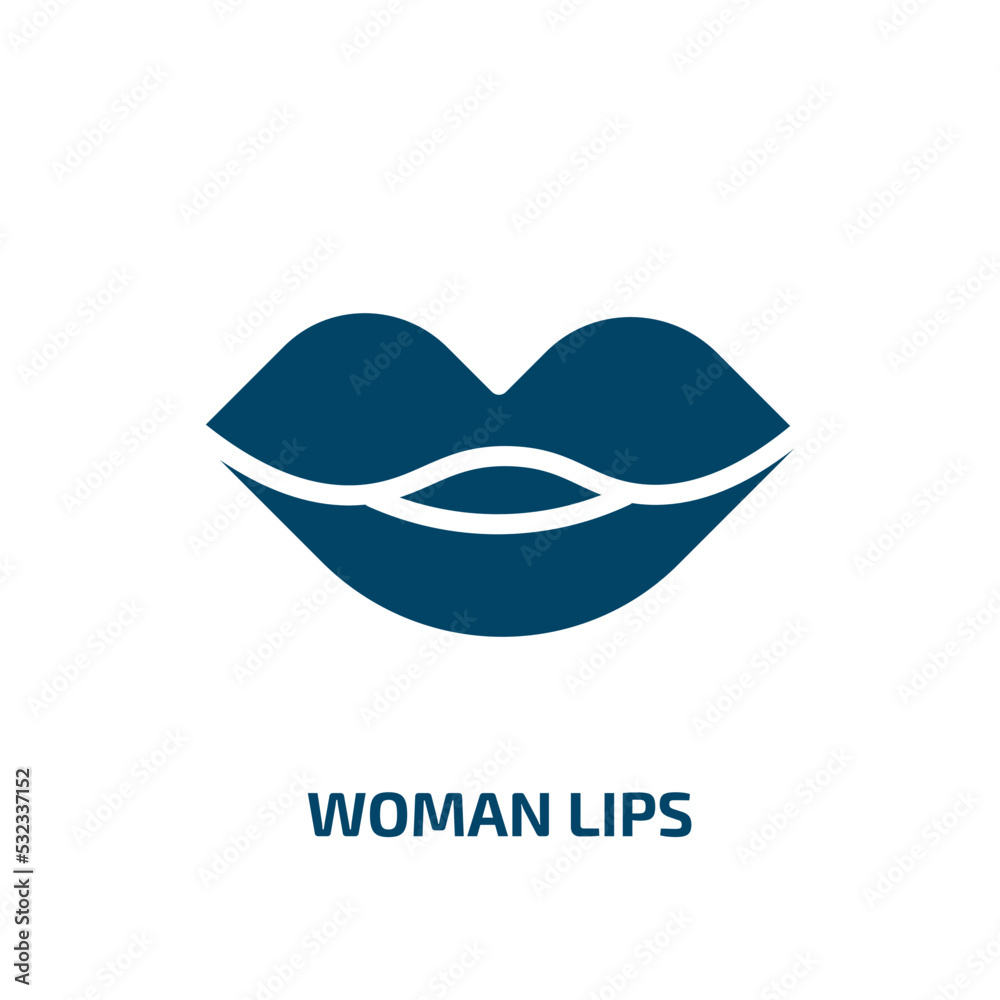 woman lips icon from beauty collection. Filled woman lips, woman, human glyph icons isolated on white background. Black vector woman lips sign, symbol for web design and mobile apps woman lips icon from beauty collection. Filled woman lips, woman, human glyph icons isolated on white background. Black vector woman lips sign, symbol for web design and mobile apps