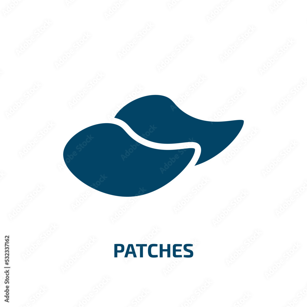patches icon from beauty collection. Filled patches, patch, care glyph icons isolated on white background. Black vector patches sign, symbol for web design and mobile apps patches icon from beauty collection. Filled patches, patch, care glyph icons isolated on white background. Black vector patches sign, symbol for web design and mobile apps