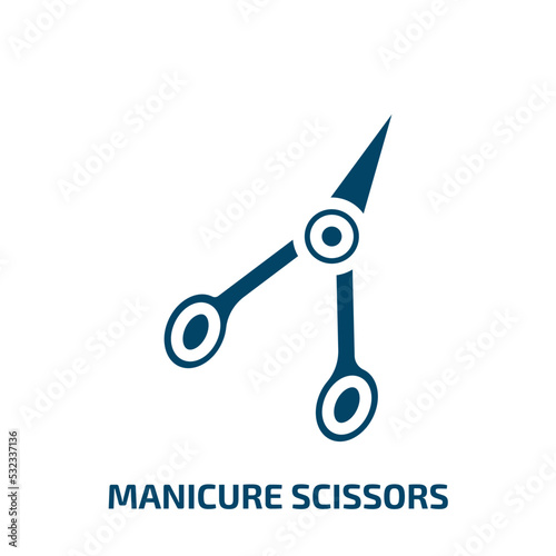 manicure scissors icon from beauty collection. Filled manicure scissors, scissors, manicure glyph icons isolated on white background. Black vector manicure scissors sign, symbol for web design and