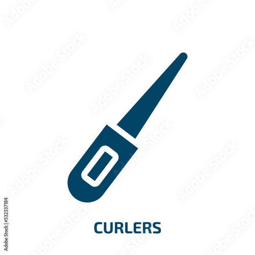 curlers icon from beauty collection. Filled curlers, beauty, brush glyph icons isolated on white background. Black vector curlers sign, symbol for web design and mobile apps