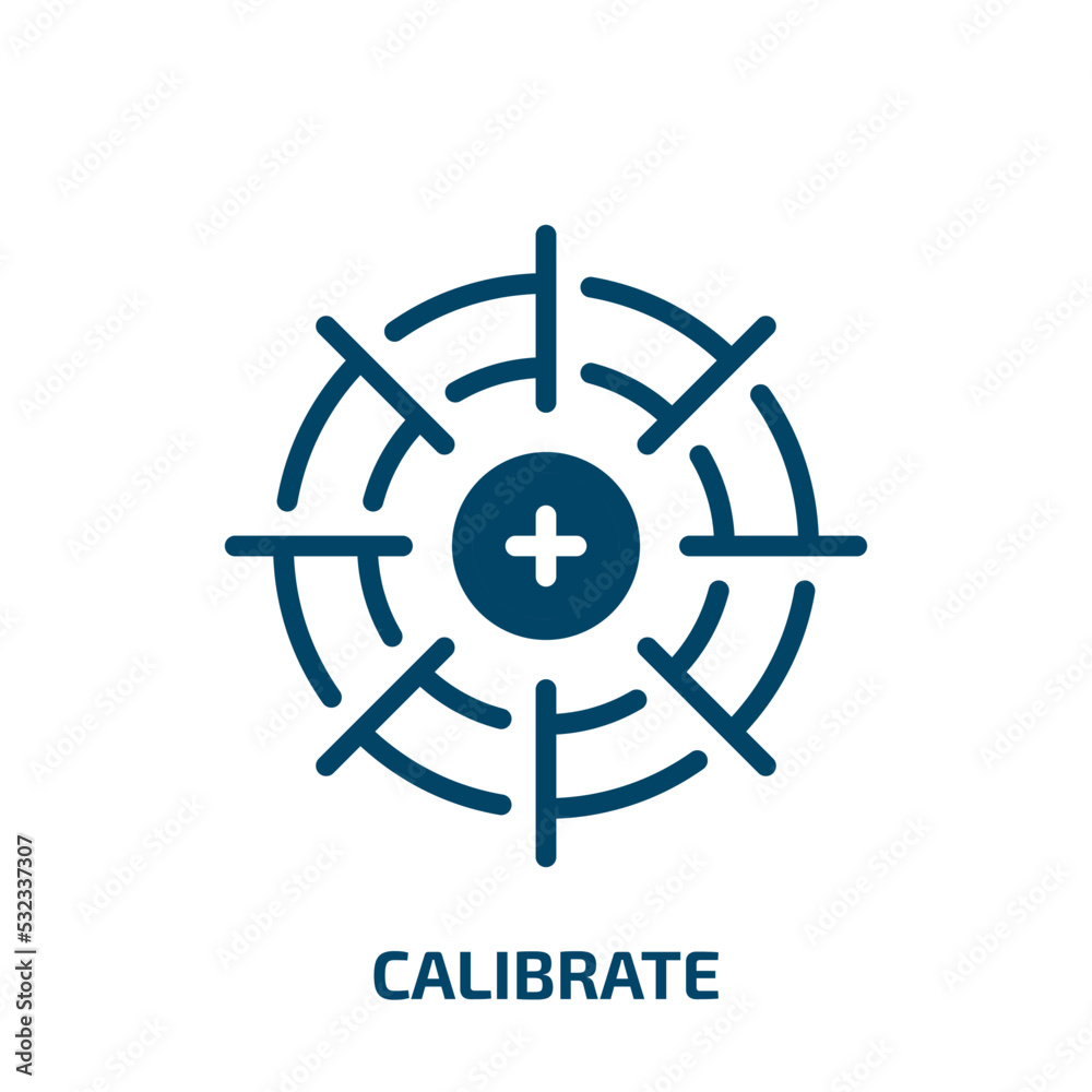 calibrate icon from computer collection. Filled calibrate, calibration, measure glyph icons isolated on white background. Black vector calibrate sign, symbol for web design and mobile apps calibrate icon from computer collection. Filled calibrate, calibration, measure glyph icons isolated on white background. Black vector calibrate sign, symbol for web design and mobile apps