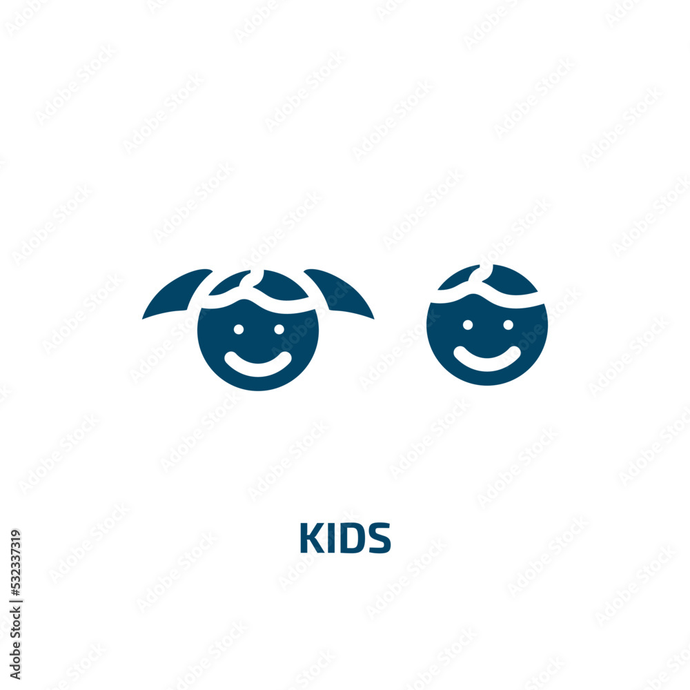 Obraz premium kids icon from education collection. Filled kids, education, character glyph icons isolated on white background. Black vector kids sign, symbol for web design and mobile apps