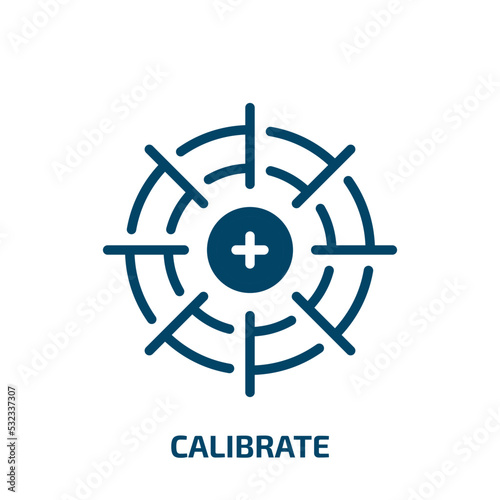 calibrate icon from computer collection. Filled calibrate  calibration  measure glyph icons isolated on white background. Black vector calibrate sign  symbol for web design and mobile apps
