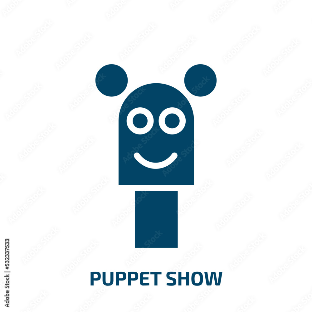 puppet show icon from arcade collection. Filled puppet show, show, puppet glyph icons isolated on white background. Black vector puppet show sign, symbol for web design and mobile apps puppet show icon from arcade collection. Filled puppet show, show, puppet glyph icons isolated on white background. Black vector puppet show sign, symbol for web design and mobile apps