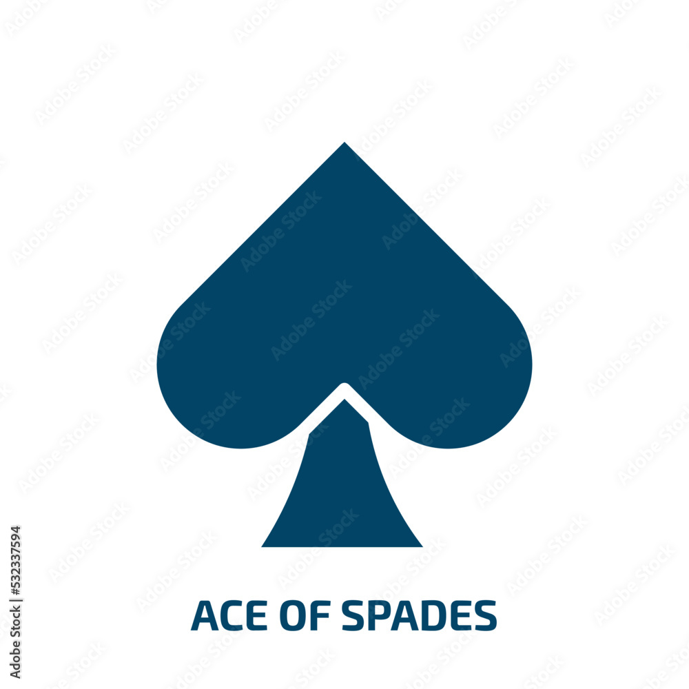 ace of spades icon from arcade collection. Filled ace of spades, ace, casino glyph icons isolated on white background. Black vector ace of spades sign, symbol for web design and mobile apps ace of spades icon from arcade collection. Filled ace of spades, ace, casino glyph icons isolated on white background. Black vector ace of spades sign, symbol for web design and mobile apps